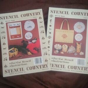 Craft Girls - Vintage Country Stencils Toys Shell New Condition- Paint Embroider